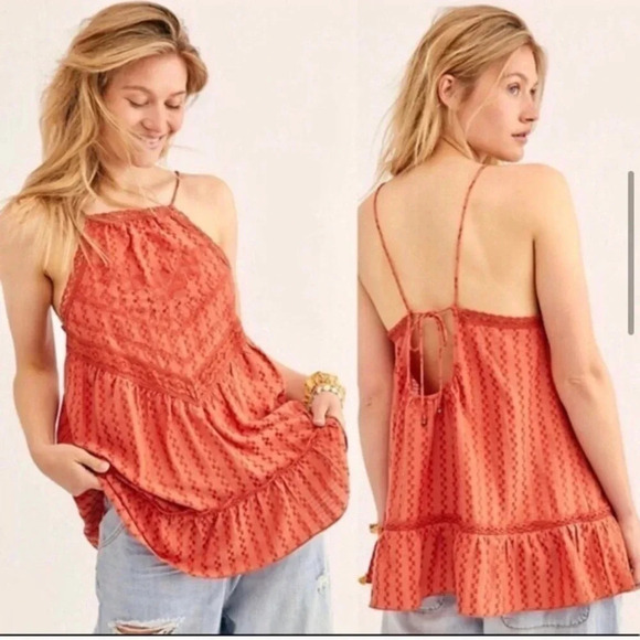 Free People Elisa paprika tunic top Small New with Tags - Picture 1 of 11